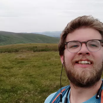 Selfie at the summit of a Pentland hill